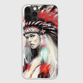 Чехол для iPhone 12 Pro Max с принтом Индейская девушка , Силикон |  | африка | индейцы | куп | перо | перья | этно