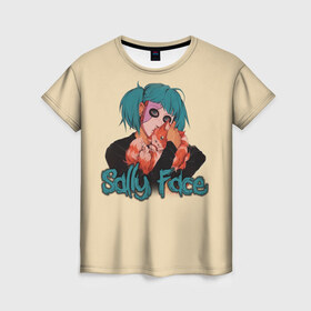 Женская футболка 3D с принтом Sally Face , 100% полиэфир ( синтетическое хлопкоподобное полотно) | прямой крой, круглый вырез горловины, длина до линии бедер | sally face | загадка | лицо | протез | салли фейс | соседи | странные | тайна | ужас | фишер