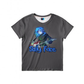 Детская футболка 3D с принтом Sally Face , 100% гипоаллергенный полиэфир | прямой крой, круглый вырез горловины, длина до линии бедер, чуть спущенное плечо, ткань немного тянется | 