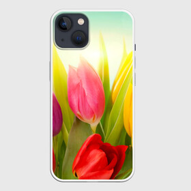 Чехол для iPhone 13 с принтом Тюльпаны ,  |  | бабушке | девочке | девушке | дочке | желтые цветы | женщине | маме | подруге | природа | розовые цветы | розы | сестре | теще | тюльпаны | цветы