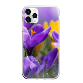 Чехол для iPhone 11 Pro Max матовый с принтом Фиолетовые цветы , Силикон |  | бабушке | девочке | девушке | дочке | желтые цветы | женщине | маме | подруге | природа | розовые цветы | розы | сестре | теще | тюльпаны | цветы