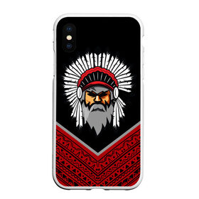 Чехол для iPhone XS Max матовый с принтом native american , Силикон | Область печати: задняя сторона чехла, без боковых панелей | Тематика изображения на принте: boho | ethno | indians | native american | ttibal | америка | бохо | индейцы | орнамент | роуч | трибал | узор | этника