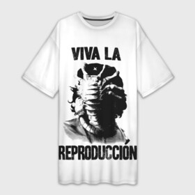 Платье-футболка 3D с принтом Чужой ,  |  | alien | aliens | viva la revolution | xenomorph | ксеноморф | монстры | ужасы | че | че гевара | чегевара | чужие | чужой