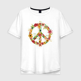 Мужская футболка хлопок Oversize с принтом Peace , 100% хлопок | свободный крой, круглый ворот, “спинка” длиннее передней части | 23 | 8 | peace | вип | дизайн | дружба | любовь | мир | мода | новинка | новый год | пис | подарок | природа | стритвир | топ | тренд | цветы