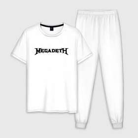 Мужская пижама хлопок с принтом Megadeth , 100% хлопок | брюки и футболка прямого кроя, без карманов, на брюках мягкая резинка на поясе и по низу штанин
 | 