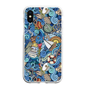 Чехол для iPhone XS Max матовый с принтом Морской коллаж , Силикон | Область печати: задняя сторона чехла, без боковых панелей | mari | весло | волны | галька | графика | детский | иллюстрация | канат | карта | картинка | коллаж | компас | корабль | маяк | мода | море | морской | облако | океан | птица | рисунок | рыбы | солнце | стиль