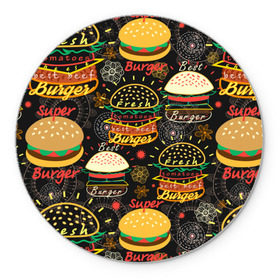 Коврик круглый с принтом Гамбургеры , резина и полиэстер | круглая форма, изображение наносится на всю лицевую часть | Тематика изображения на принте: hamburgers | sandwic | булочка | бутерброды | быстрая | гамбургер | гамбургеры | геометрический | графика | еда | зелень | иллюстрация | картинка | кунжут | мода | мясо | надпись | орнамент | рисунок | свежий