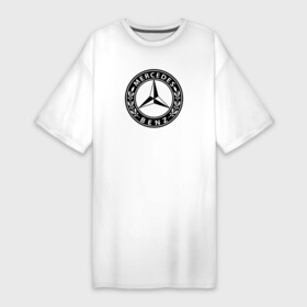 Платье-футболка хлопок с принтом MERCEDES BENZ AMG ,  |  | amg | auto | mercedes | sport | авто | автомобиль | автомобильные | амг | бренд | марка | машины | мерседес | спорт