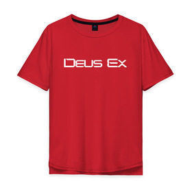 Мужская футболка хлопок Oversize с принтом DEUS EX , 100% хлопок | свободный крой, круглый ворот, “спинка” длиннее передней части | Тематика изображения на принте: cyberpunk | deus ex | future | game | будущ | игра | киберпанк