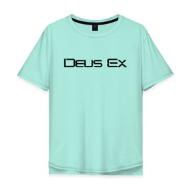 Мужская футболка хлопок Oversize с принтом DEUS EX , 100% хлопок | свободный крой, круглый ворот, “спинка” длиннее передней части | Тематика изображения на принте: cyberpunk | deus ex | future | game | будущ | игра | киберпанк