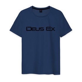 Мужская футболка хлопок с принтом DEUS EX , 100% хлопок | прямой крой, круглый вырез горловины, длина до линии бедер, слегка спущенное плечо. | cyberpunk | deus ex | future | game | будущ | игра | киберпанк