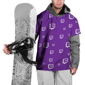 Накидка на куртку 3D с принтом Twitch pattern , 100% полиэстер |  | видеоигры | видеостриминг | киберспорт | орнамент | стрим | трансляции | турниры | узор