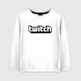 Детский лонгслив хлопок с принтом Twitch , 100% хлопок | круглый вырез горловины, полуприлегающий силуэт, длина до линии бедер | Тематика изображения на принте: game | gamer | logo | twitch | twitties | игры | логотип | стрим | твитч