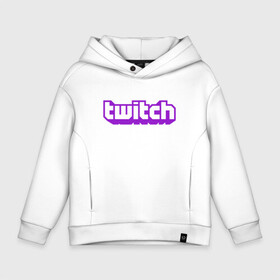 Детское худи Oversize хлопок с принтом Twitch Logo  , френч-терри — 70% хлопок, 30% полиэстер. Мягкий теплый начес внутри —100% хлопок | боковые карманы, эластичные манжеты и нижняя кромка, капюшон на магнитной кнопке | Тематика изображения на принте: game | gamer | logo | twitch | twitties | игры | логотип | стрим | твитч