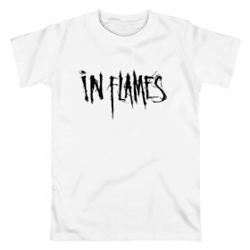 Мужская футболка хлопок с принтом In Flames , 100% хлопок | прямой крой, круглый вырез горловины, длина до линии бедер, слегка спущенное плечо. | alternative | gothenburg | in flames