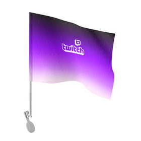 Флаг для автомобиля с принтом Twitch , 100% полиэстер | Размер: 30*21 см | game | gamer | logo | twitch | twitties | градиент | игры | логотип | стрим | твитч