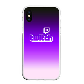 Чехол для iPhone XS Max матовый с принтом Twitch , Силикон | Область печати: задняя сторона чехла, без боковых панелей | game | gamer | logo | twitch | twitties | градиент | игры | логотип | стрим | твитч