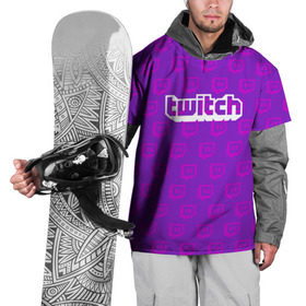Накидка на куртку 3D с принтом Twitch , 100% полиэстер |  | game | gamer | logo | twitch | twitties | игры | логотип | надписи | стрим | твитч | текстура