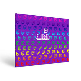 Холст прямоугольный с принтом Twitch , 100% ПВХ |  | game | gamer | logo | twitch | twitties | градиент | игры | логотип | стрим | твитч | текстура