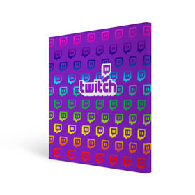 Холст квадратный с принтом Twitch , 100% ПВХ |  | game | gamer | logo | twitch | twitties | градиент | игры | логотип | стрим | твитч | текстура