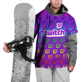 Накидка на куртку 3D с принтом Twitch , 100% полиэстер |  | game | gamer | logo | twitch | twitties | градиент | игры | логотип | стрим | твитч | текстура
