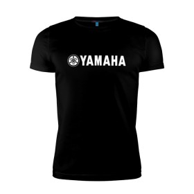 Мужская футболка премиум с принтом YAMAHA , 92% хлопок, 8% лайкра | приталенный силуэт, круглый вырез ворота, длина до линии бедра, короткий рукав | bike | moto | motorcycle | r1 | r6 | yamaha | байк | мото | мотоциклы | ямаха