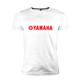 Мужская футболка премиум с принтом YAMAHA , 92% хлопок, 8% лайкра | приталенный силуэт, круглый вырез ворота, длина до линии бедра, короткий рукав | bike | moto | motorcycle | r1 | r6 | yamaha | байк | мото | мотоциклы | ямаха
