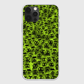 Чехол для iPhone 12 Pro Max с принтом Газовая атака , Силикон |  | газ | зеленый | маска | паттрен | противогаз | радиация | распиратор | толпа | химия
