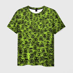 Мужская футболка 3D с принтом Газовая атака , 100% полиэфир | прямой крой, круглый вырез горловины, длина до линии бедер | газ | зеленый | маска | паттрен | противогаз | радиация | распиратор | толпа | химия
