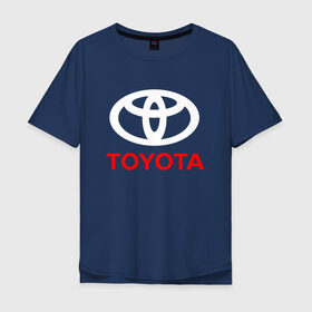 Мужская футболка хлопок Oversize с принтом TOYOTA , 100% хлопок | свободный крой, круглый ворот, “спинка” длиннее передней части | auto | sport | toyota | авто | автомобиль | автомобильные | бренд | марка | машины | спорт | тойота