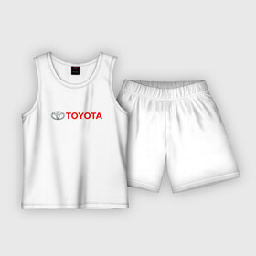 Детская пижама с шортами хлопок с принтом TOYOTA ,  |  | auto | sport | toyota | авто | автомобиль | автомобильные | бренд | марка | машины | спорт | тойота