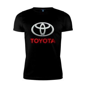 Мужская футболка премиум с принтом TOYOTA , 92% хлопок, 8% лайкра | приталенный силуэт, круглый вырез ворота, длина до линии бедра, короткий рукав | auto | sport | toyota | авто | автомобиль | автомобильные | бренд | марка | машины | спорт | тойота