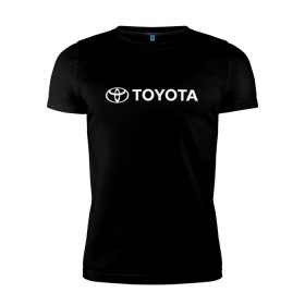 Мужская футболка премиум с принтом TOYOTA , 92% хлопок, 8% лайкра | приталенный силуэт, круглый вырез ворота, длина до линии бедра, короткий рукав | auto | sport | toyota | авто | автомобиль | автомобильные | бренд | марка | машины | спорт | тойота
