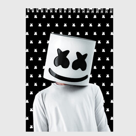 Скетчбук с принтом MARSHMELLO Black , 100% бумага
 | 48 листов, плотность листов — 100 г/м2, плотность картонной обложки — 250 г/м2. Листы скреплены сверху удобной пружинной спиралью | marsh | marshmallow | marshmello | marshmelo | mello | music | smile | диджей | лого | маршмеллов | маршмеллоу | маршмеллу | маршмело | маршмелов | маршмелоу | музыка | музыкант | рожица | трэп | улыбка | хаус