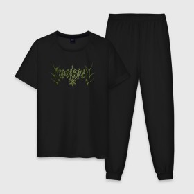 Мужская пижама хлопок с принтом Moonspell , 100% хлопок | брюки и футболка прямого кроя, без карманов, на брюках мягкая резинка на поясе и по низу штанин
 | black | folk | gothic | gothic black | moonspell | symphonic black