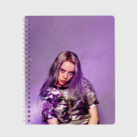 Тетрадь с принтом Billie Eilish , 100% бумага | 48 листов, плотность листов — 60 г/м2, плотность картонной обложки — 250 г/м2. Листы скреплены сбоку удобной пружинной спиралью. Уголки страниц и обложки скругленные. Цвет линий — светло-серый
 | billie eilish | lovely | music | ocean eyes | pop | билли айлиш | девушка | музыка | океан | поп | эйлиш | элиш