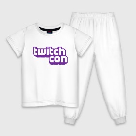 Детская пижама хлопок с принтом TwitchCon , 100% хлопок |  брюки и футболка прямого кроя, без карманов, на брюках мягкая резинка на поясе и по низу штанин
 | 