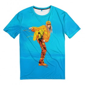 Мужская футболка 3D с принтом Ocean Billie , 100% полиэфир | прямой крой, круглый вырез горловины, длина до линии бедер | billie eilish | lovely | music | ocean eyes | pop | билли айлиш | девушка | музыка | океан | поп | эйлиш | элиш