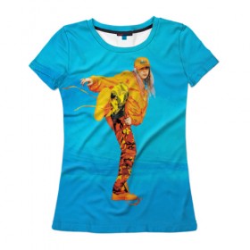 Женская футболка 3D с принтом Ocean Billie , 100% полиэфир ( синтетическое хлопкоподобное полотно) | прямой крой, круглый вырез горловины, длина до линии бедер | billie eilish | lovely | music | ocean eyes | pop | билли айлиш | девушка | музыка | океан | поп | эйлиш | элиш