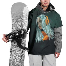 Накидка на куртку 3D с принтом Billie , 100% полиэстер |  | billie eilish | lovely | music | ocean eyes | pop | билли айлиш | девушка | музыка | океан | поп | эйлиш | элиш