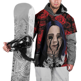 Накидка на куртку 3D с принтом Billie Roses , 100% полиэстер |  | billie eilish | lovely | music | ocean eyes | pop | билли айлиш | девушка | музыка | океан | поп | эйлиш | элиш