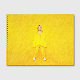 Альбом для рисования с принтом Yellow Billie , 100% бумага
 | матовая бумага, плотность 200 мг. | billie eilish | lovely | music | ocean eyes | pop | билли айлиш | девушка | музыка | океан | поп | эйлиш | элиш