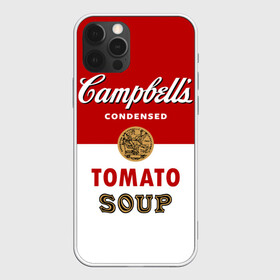 Чехол для iPhone 12 Pro Max с принтом Банка с супом Кэмпбелл , Силикон |  | campbell’s soup | pop art | popart | арт | банка с супом кэмпбелл | банки с супом кэмпбелл | большая банка супа кэмпбелл с открывашкой | поп арт | суп кэмпбелл | энди уорхол