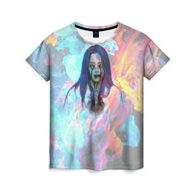 Женская футболка 3D с принтом Billie Eilish Dark , 100% полиэфир ( синтетическое хлопкоподобное полотно) | прямой крой, круглый вырез горловины, длина до линии бедер | billie eilish | lovely | music | ocean eyes | pop | билли айлиш | девушка | музыка | океан | поп | эйлиш | элиш