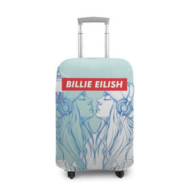 Чехол для чемодана 3D с принтом Billie Eilish , 86% полиэфир, 14% спандекс | двустороннее нанесение принта, прорези для ручек и колес | billie eilish | lovely | music | ocean eyes | pop | билли айлиш | девушка | музыка | океан | поп | эйлиш | элиш