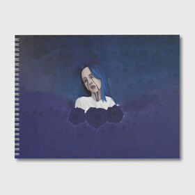 Альбом для рисования с принтом Billie Eilish Flowers , 100% бумага
 | матовая бумага, плотность 200 мг. | Тематика изображения на принте: billie eilish | lovely | music | ocean eyes | pop | билли айлиш | девушка | музыка | океан | поп | эйлиш | элиш