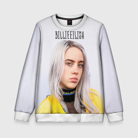 Детский свитшот 3D с принтом BillieEilish , 100% полиэстер | свободная посадка, прямой крой, мягкая тканевая резинка на рукавах и понизу свитшота | billie eilish | lovely | music | ocean eyes | pop | билли айлиш | девушка | музыка | океан | поп | эйлиш | элиш