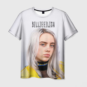 Мужская футболка 3D с принтом BillieEilish , 100% полиэфир | прямой крой, круглый вырез горловины, длина до линии бедер | Тематика изображения на принте: billie eilish | lovely | music | ocean eyes | pop | билли айлиш | девушка | музыка | океан | поп | эйлиш | элиш