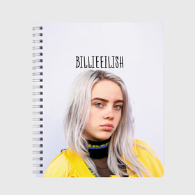 Тетрадь с принтом BillieEilish , 100% бумага | 48 листов, плотность листов — 60 г/м2, плотность картонной обложки — 250 г/м2. Листы скреплены сбоку удобной пружинной спиралью. Уголки страниц и обложки скругленные. Цвет линий — светло-серый
 | Тематика изображения на принте: billie eilish | lovely | music | ocean eyes | pop | билли айлиш | девушка | музыка | океан | поп | эйлиш | элиш