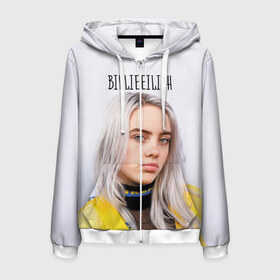 Мужская толстовка 3D на молнии с принтом BillieEilish , 100% полиэстер | длина до линии бедра, манжеты и пояс оформлены мягкой тканевой резинкой, двухслойный капюшон со шнурком для регулировки, спереди молния, по бокам два кармана | billie eilish | lovely | music | ocean eyes | pop | билли айлиш | девушка | музыка | океан | поп | эйлиш | элиш